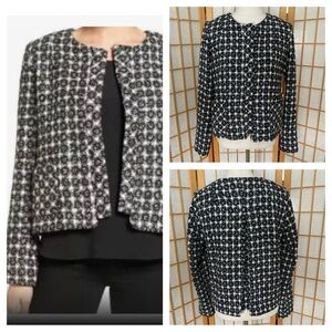 Gibson Black & White Tweed Blazer Jacket SZ M